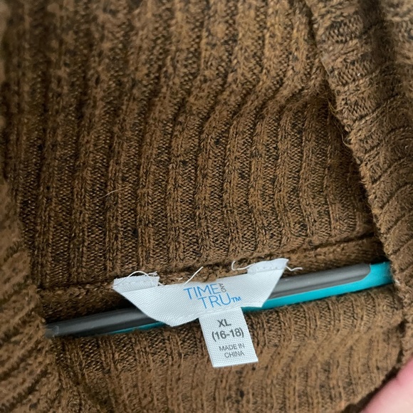 Time and Tru Brown Cowl Neck Sweater - Picture 5 of 7